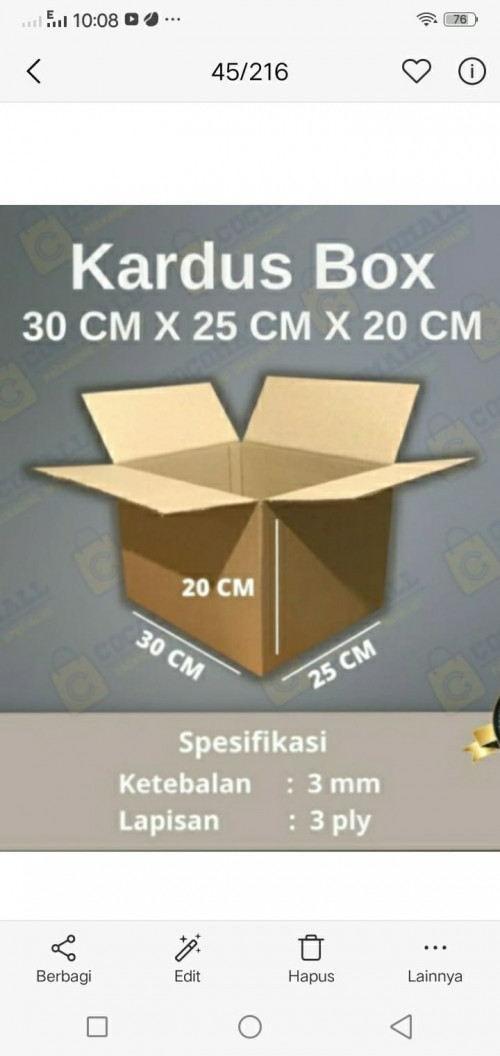 Pabrik Kardus Box segi empat standart